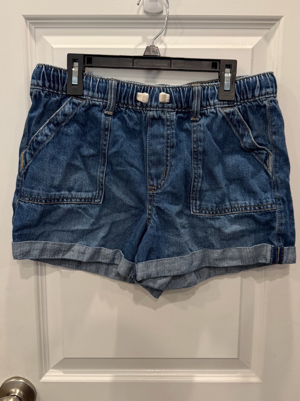 SO Denim Roll-Hem Jean Shorts - Dark Blue
